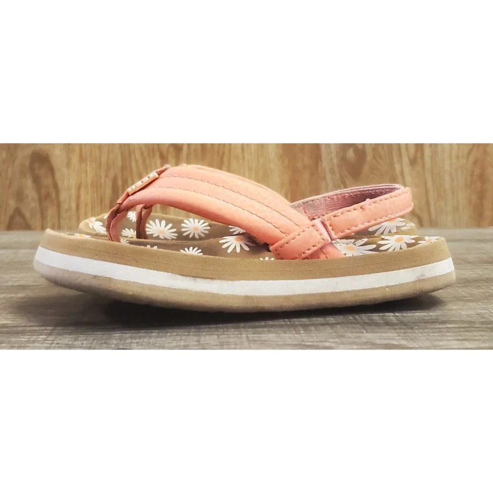 Reef Little‎ Ahi Thong Flip Flops Toddler Size 8 Floral Peach